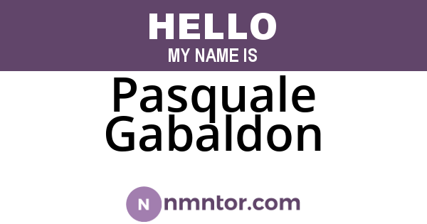 Pasquale Gabaldon