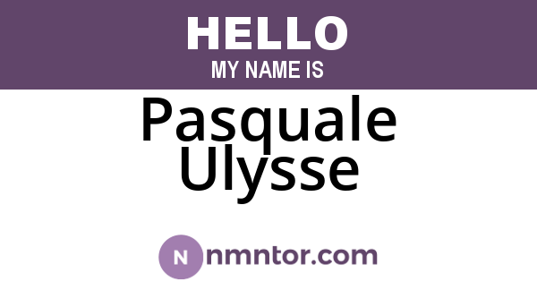Pasquale Ulysse