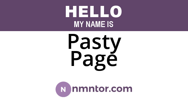 Pasty Page