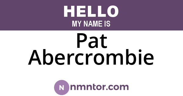 Pat Abercrombie