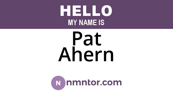 Pat Ahern