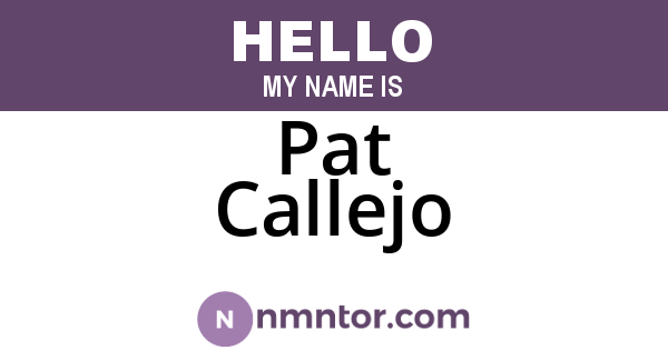 Pat Callejo