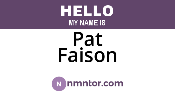 Pat Faison