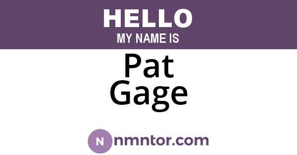 Pat Gage