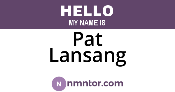 Pat Lansang