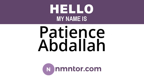 Patience Abdallah