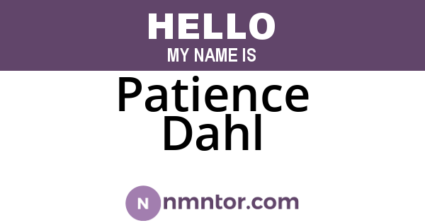 Patience Dahl