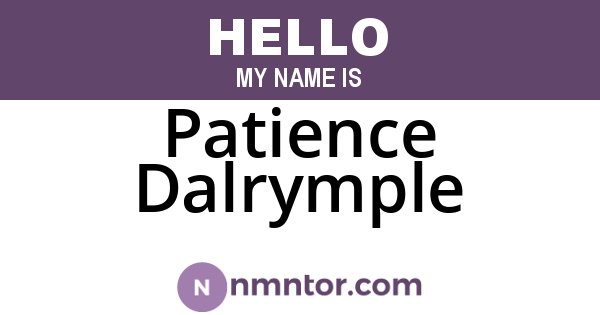 Patience Dalrymple
