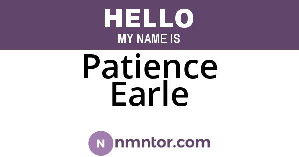 Patience Earle