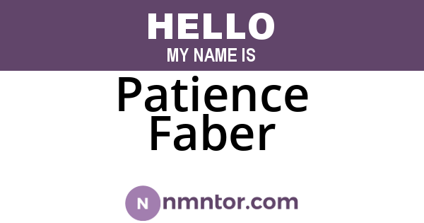 Patience Faber
