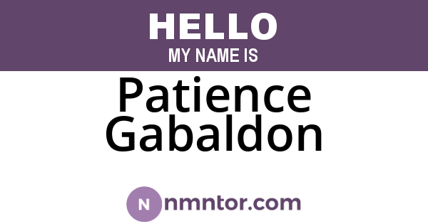 Patience Gabaldon