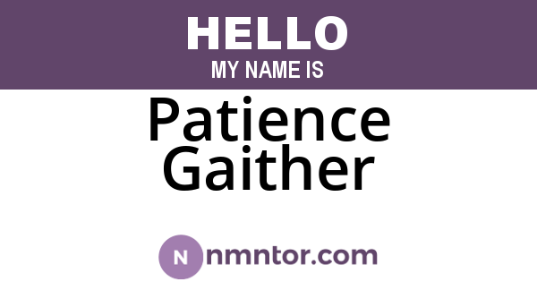 Patience Gaither