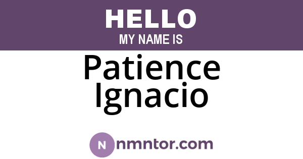 Patience Ignacio