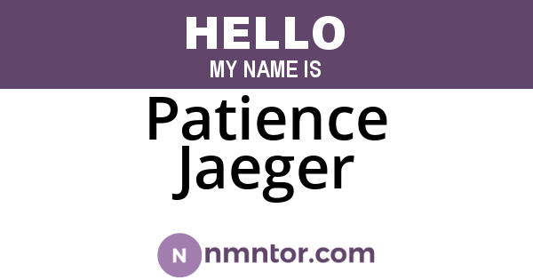 Patience Jaeger