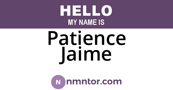Patience Jaime