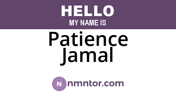 Patience Jamal