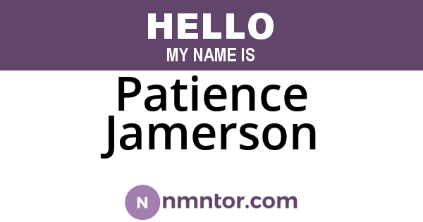 Patience Jamerson