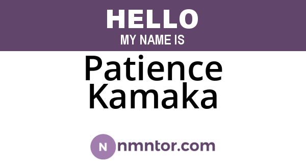 Patience Kamaka
