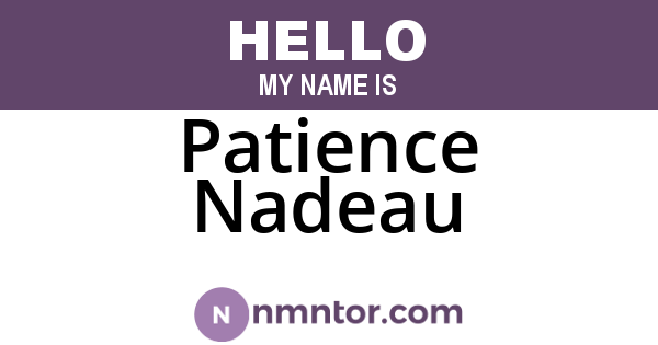 Patience Nadeau