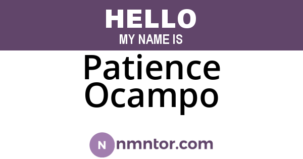 Patience Ocampo