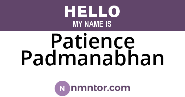 Patience Padmanabhan