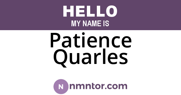 Patience Quarles