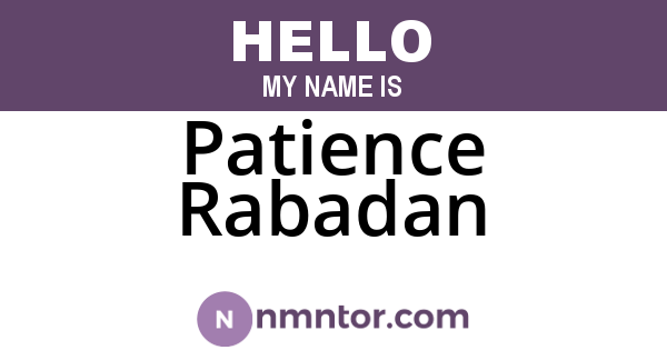 Patience Rabadan
