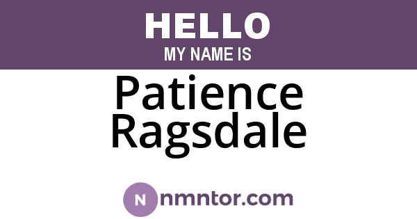 Patience Ragsdale