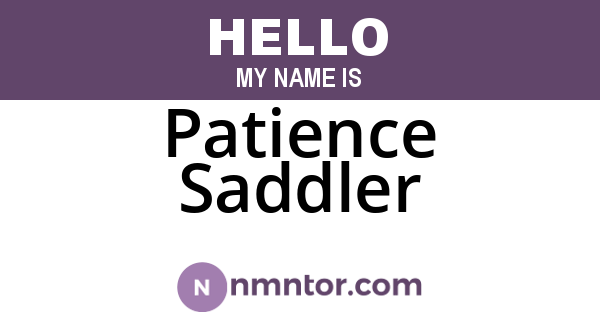 Patience Saddler