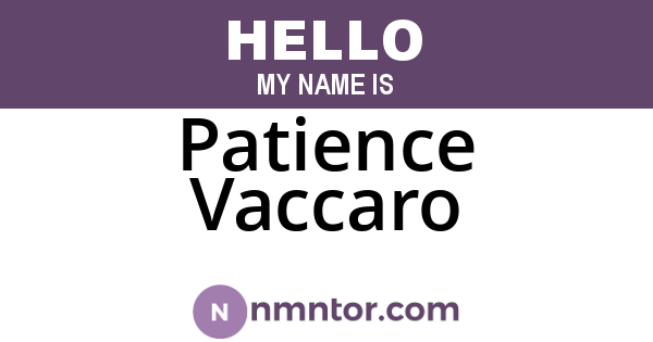 Patience Vaccaro