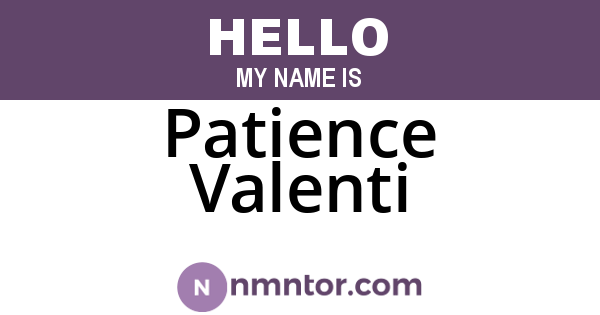 Patience Valenti