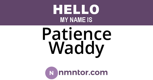 Patience Waddy