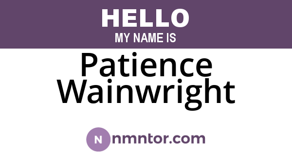 Patience Wainwright