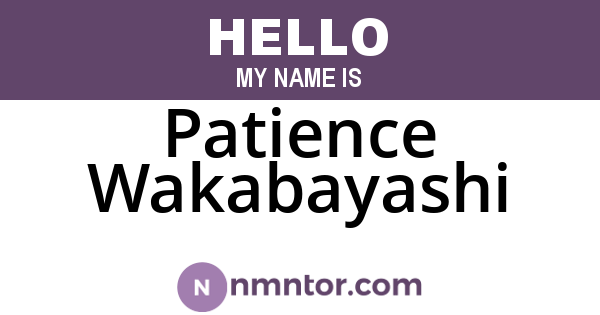 Patience Wakabayashi