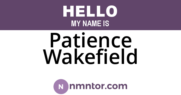 Patience Wakefield