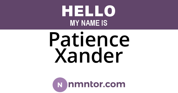 Patience Xander