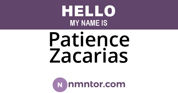 Patience Zacarias