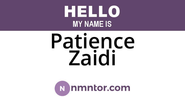 Patience Zaidi