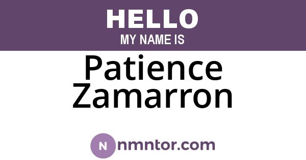 Patience Zamarron