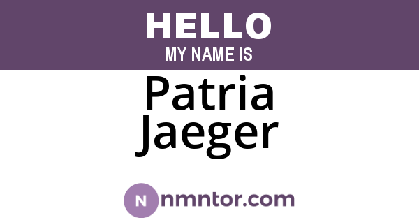 Patria Jaeger