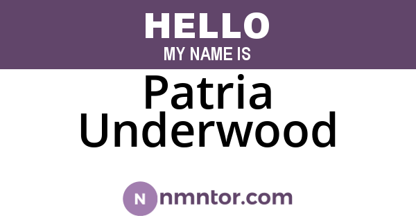 Patria Underwood