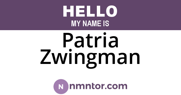 Patria Zwingman