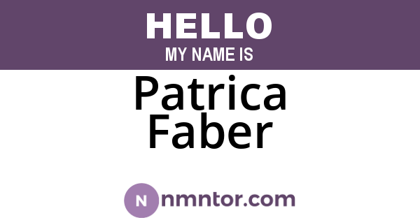 Patrica Faber