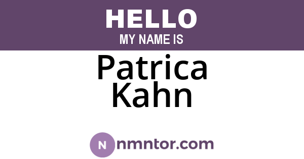 Patrica Kahn
