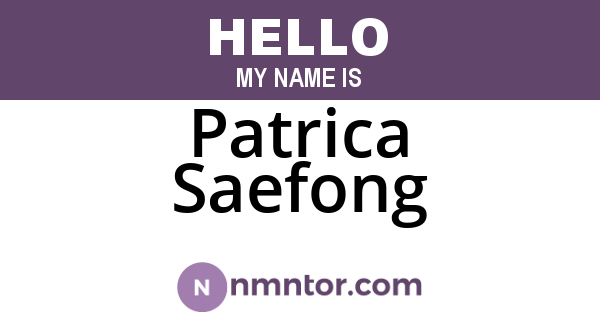 Patrica Saefong