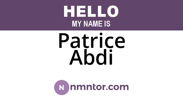 Patrice Abdi