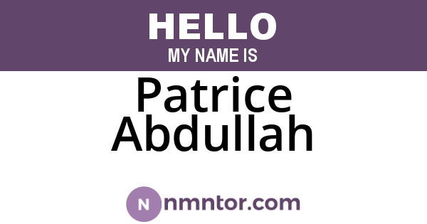 Patrice Abdullah