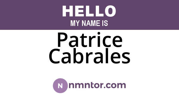 Patrice Cabrales