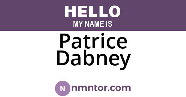 Patrice Dabney