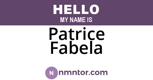 Patrice Fabela